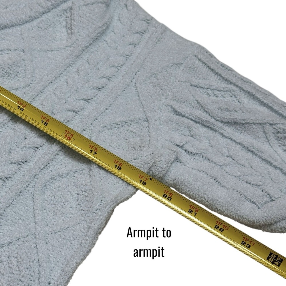 PJ Salvage Light Blue Cable Knit V-Neck Sweater & Shorts Lounge Set - Picture 9 of 13